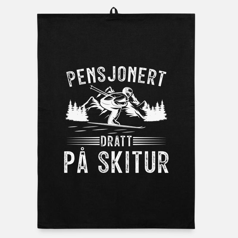 Retired Taken On Ski Vacation Organic dish towel