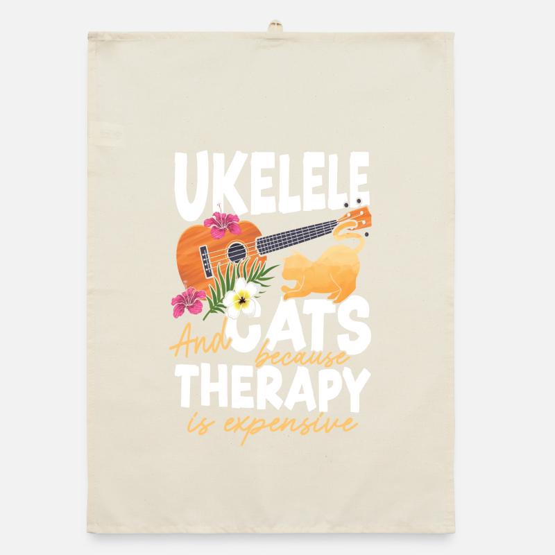 Hawaiian Ukulele Uke Cat Ukulele Organic Geschirrtuch