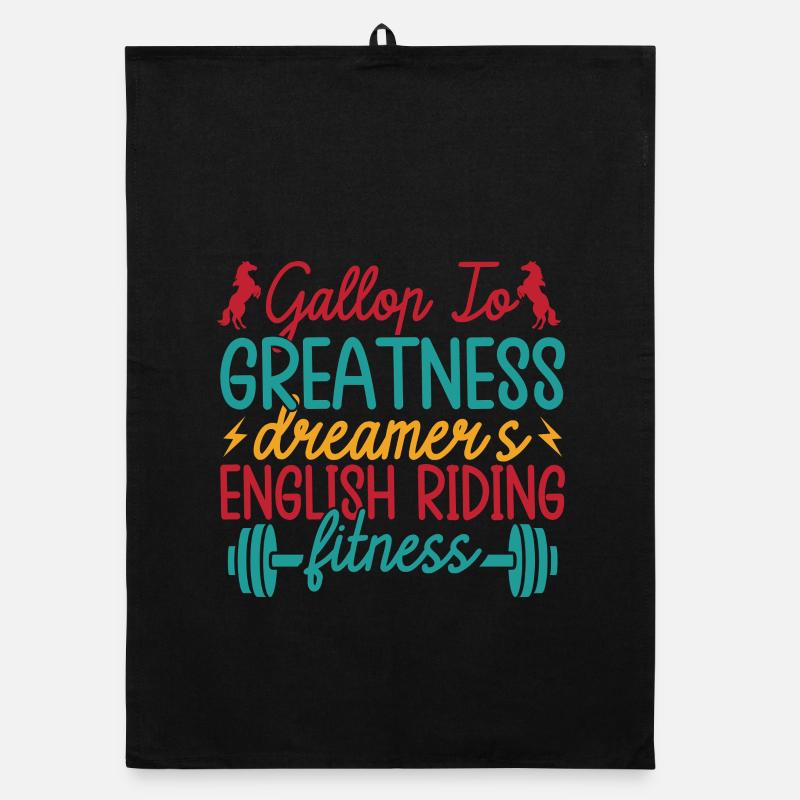 Cavalier de loisir galop vers la forme anglaise Torchon bio