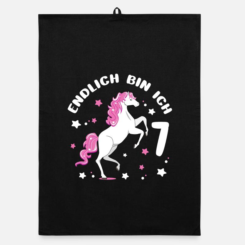 7 Jahre alt Pferd Endlich Bin Ich 7 Mädchen 7. Organic Geschirrtuch