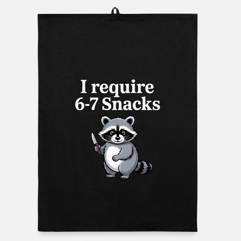 6-7 Internet Meme Cooler 6 7 Waschbär - Organic Geschirrtuch - Schwarz