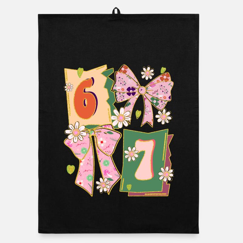 Retro 67 Pink Coquette Bow Style Organic dish towel