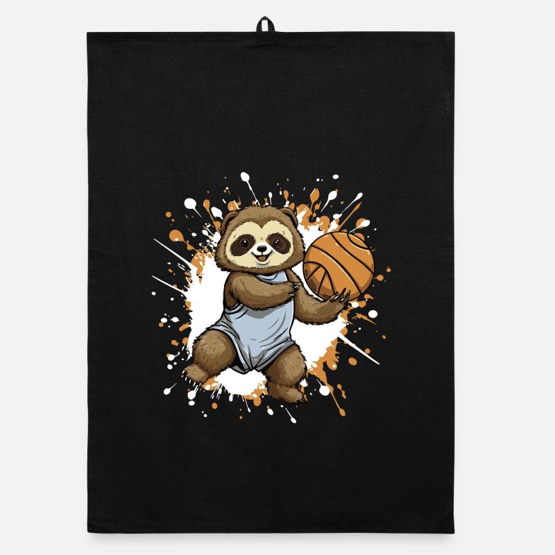 Sloth Basketball Splash Organic dish towel