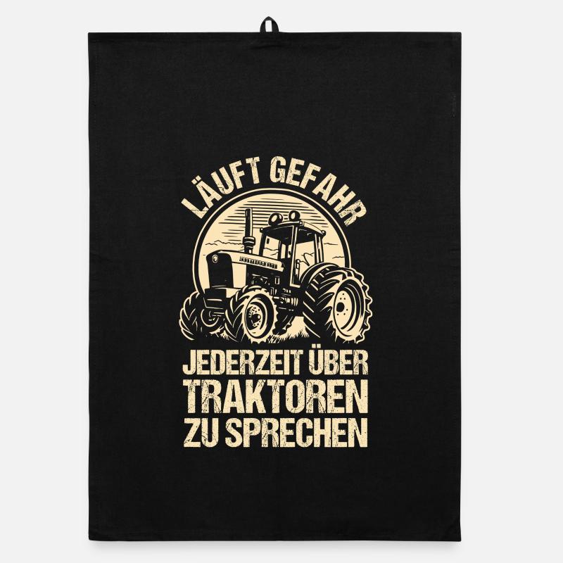 Trecker Landwirt Bauer Traktorfahrer Traktor - Organic Geschirrtuch - Schwarz