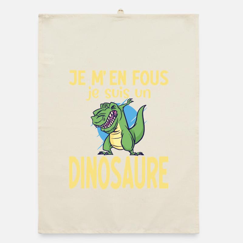 Ist mir egal, ich bin ein Dinosaurier Humor Organic Geschirrtuch