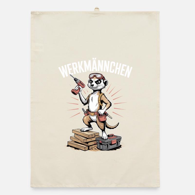 Erdmännchen Echter Heimwerker Mann Handwerker Organic Geschirrtuch