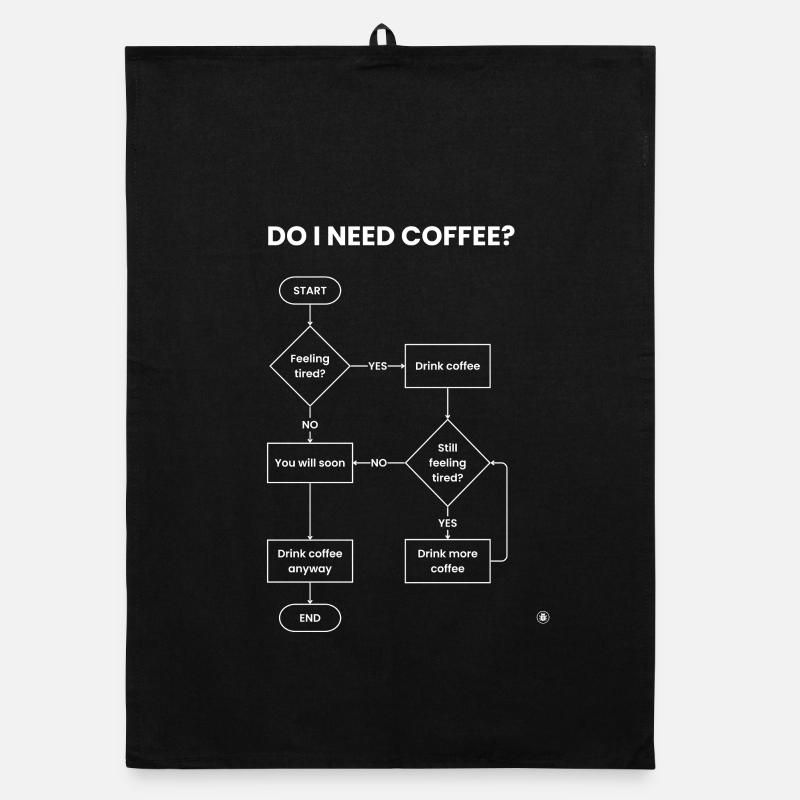 Do I Need Coffee Flowchart - Always Yes Gift Torchon bio