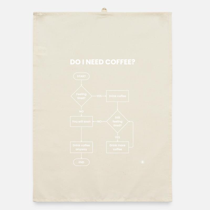 Do I Need Coffee Flowchart - Always Yes Gift Organic dish towel