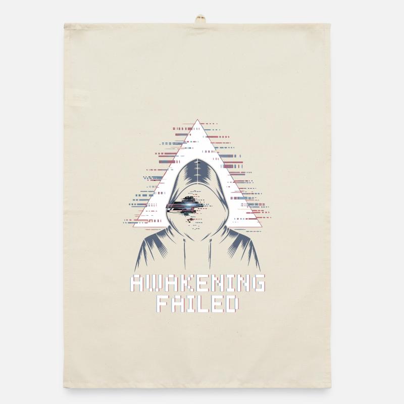 Awakening Failed Glitch in Hacker Style Organic dish towel
