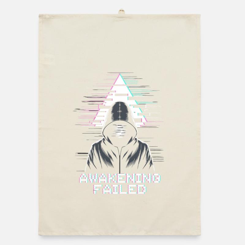 Glitch-Hacker mit „Awakening Failed“ Look Organic Geschirrtuch