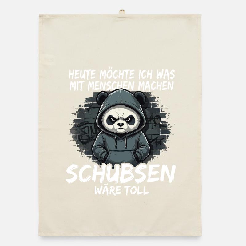 Grim Panda – Sarcastic Shoving Organic dish towel