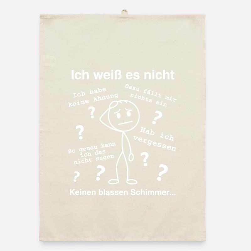 I don't know - Perplexed stick figure Organic dish towel