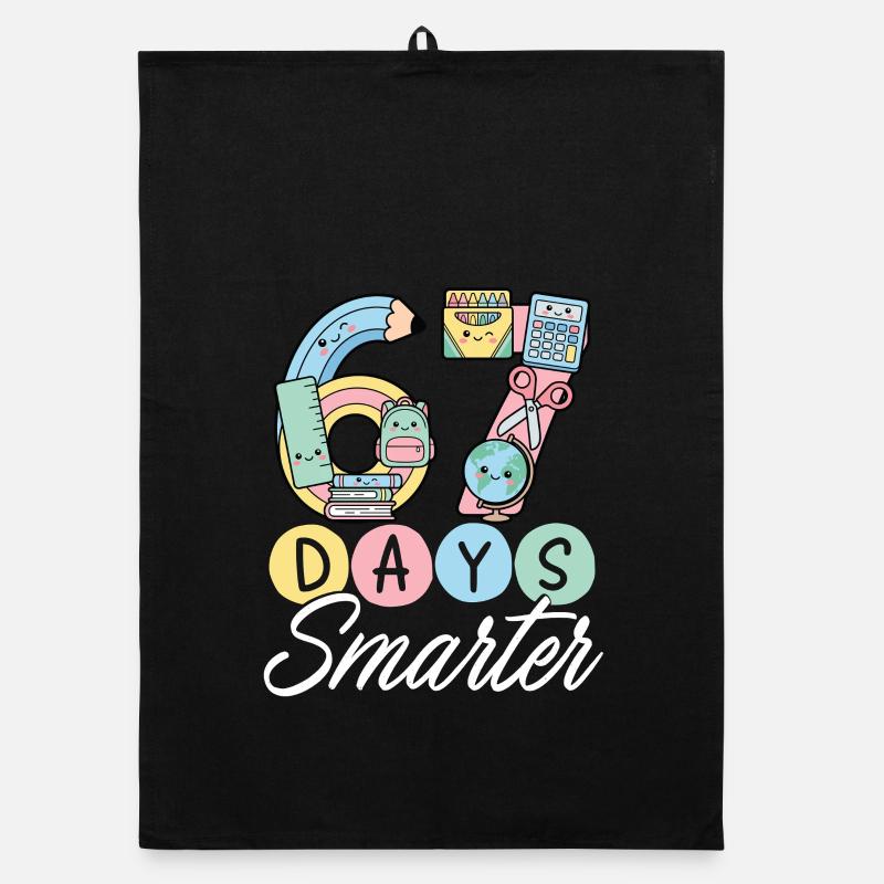 Six Days Smarter: Cheerful School Theme Organic dish towel