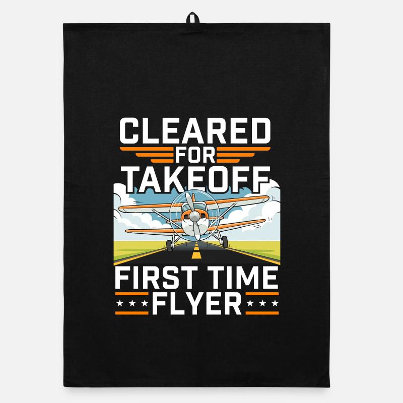 Cleared For Takeoff First Time Flyer Pilot  Organic dish towel