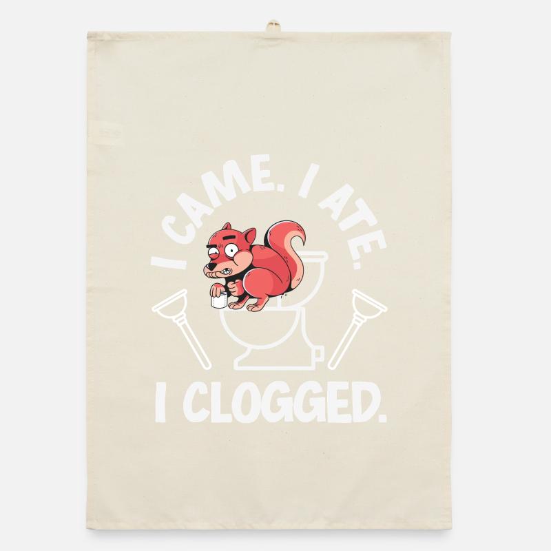 Toilet Clogging Master Funny Organic dish towel