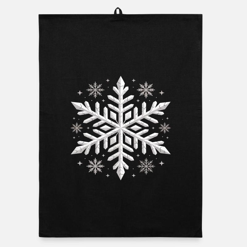 Large Elegant Snowflake Winter Organic dish towel