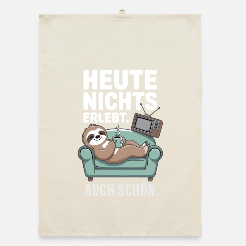 Sloth Motif – Nothing Experienced Today Organic dish towel