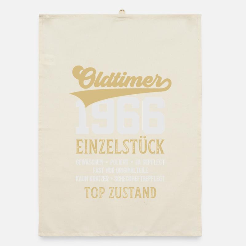 OLDTIMER 1966 EINZELSTÜCK 60. GEBURTSTAG Organic Geschirrtuch