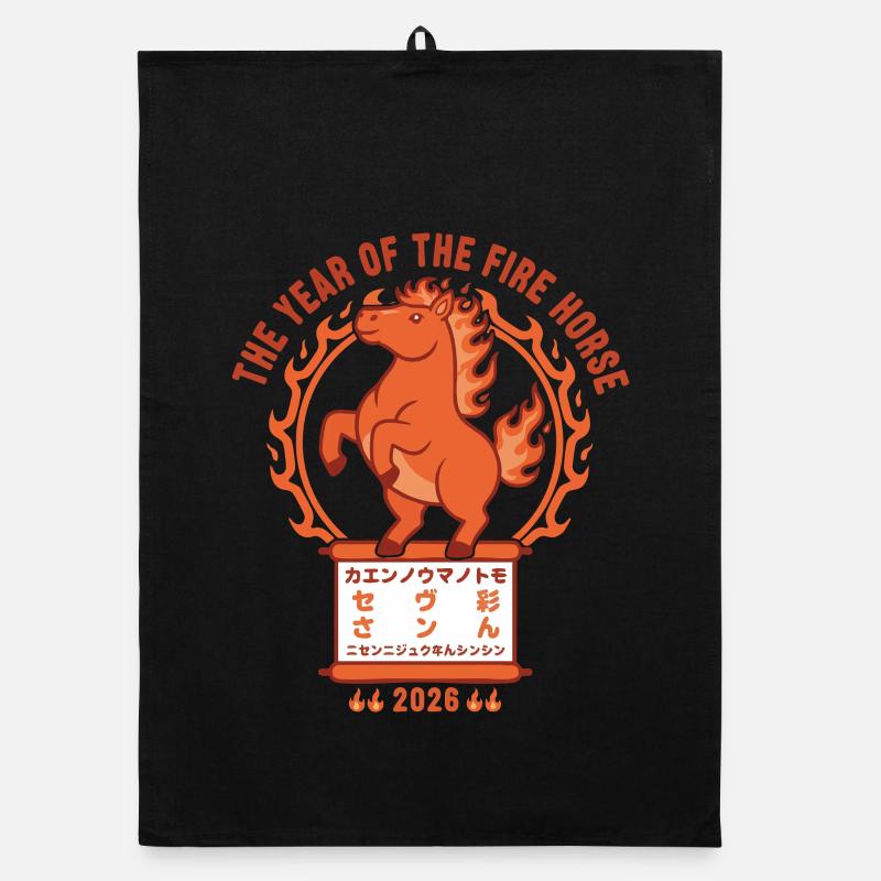 L’année du design de Fire Horse 2026 Torchon bio
