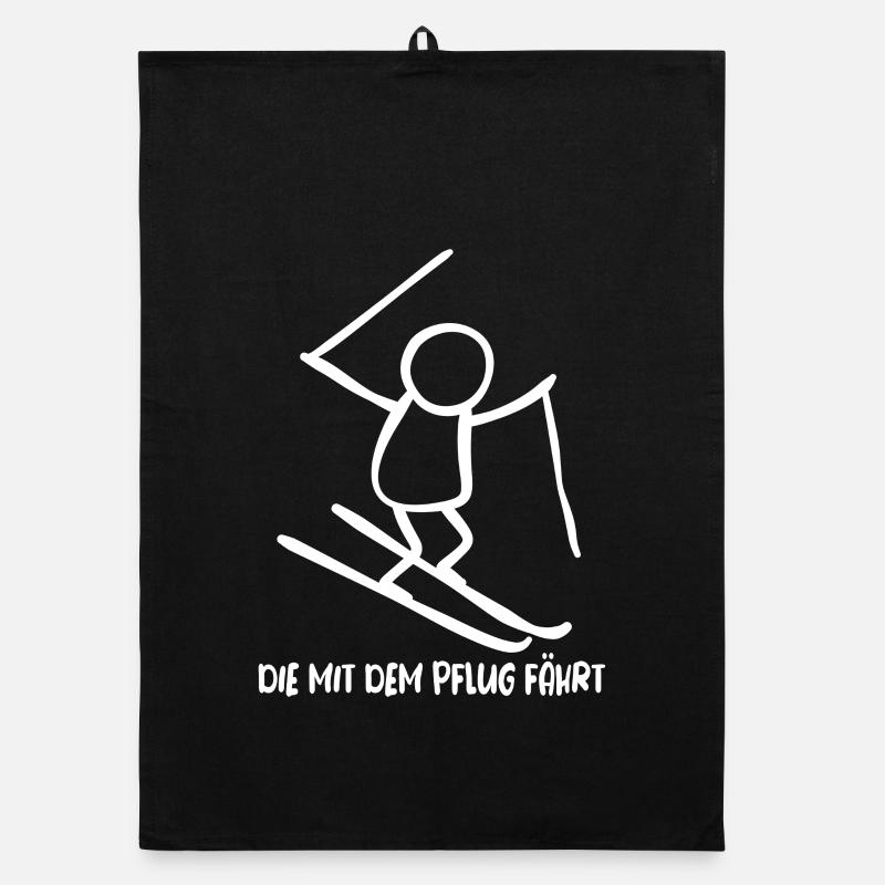 Celui qui utilise la déneigeuse, ski, skieur débutant Torchon bio