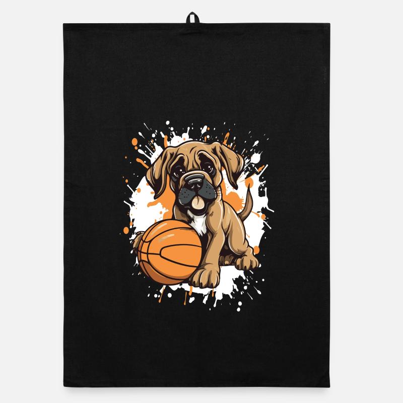 Dunk de chiot dans une photo de basket Torchon bio