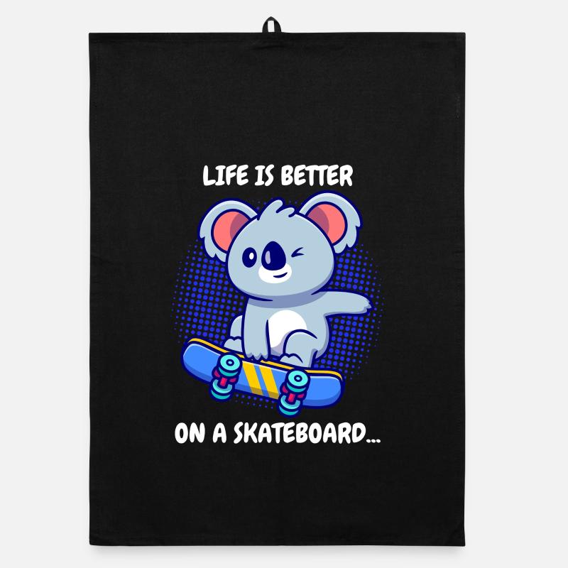 La vie de skateboard Koala est meilleure Torchon bio