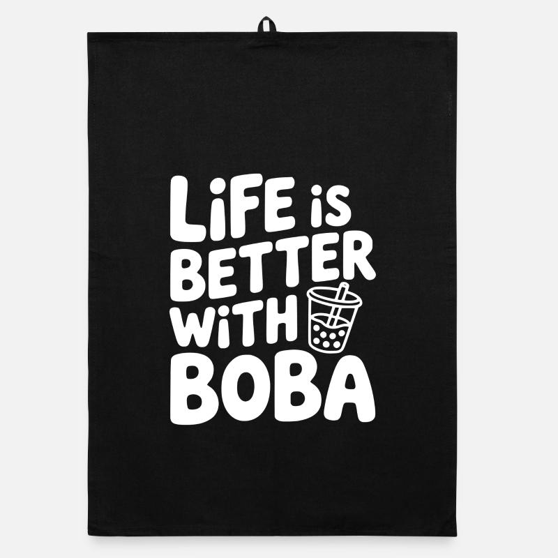 Life is Better with Boba Organic dish towel