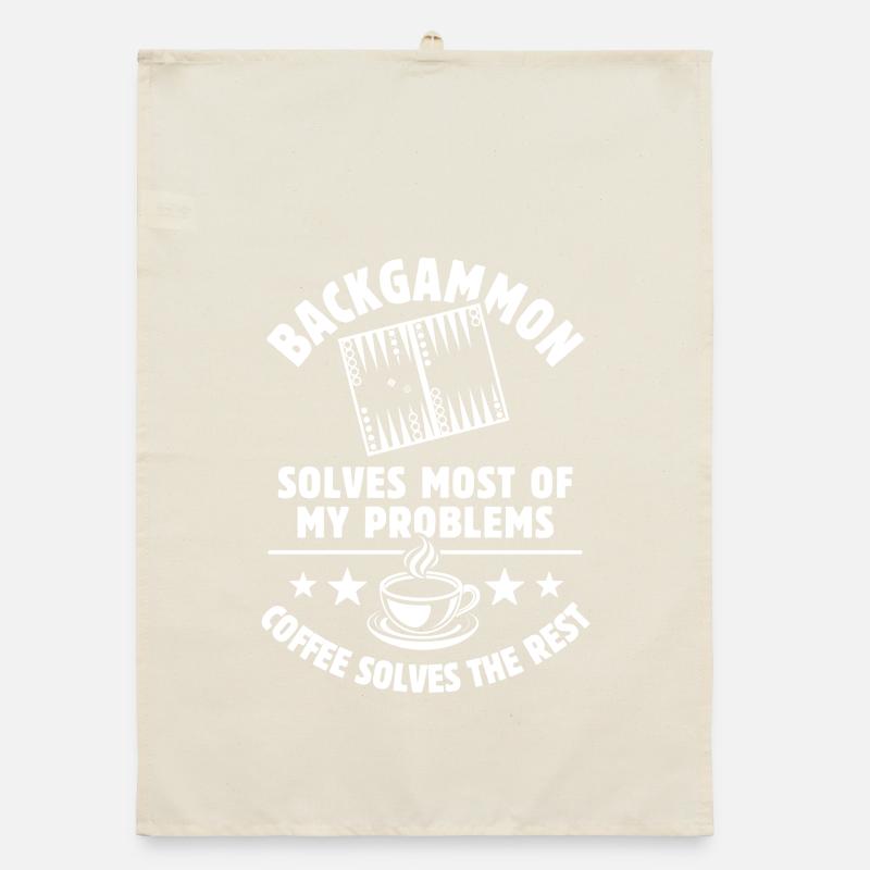 Backgammon solves most of my Problems - Coffee Organic dish towel