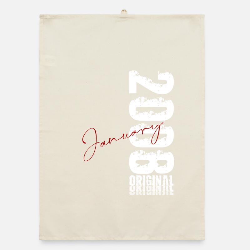 18th Birthday Original January 2008 Organic dish towel
