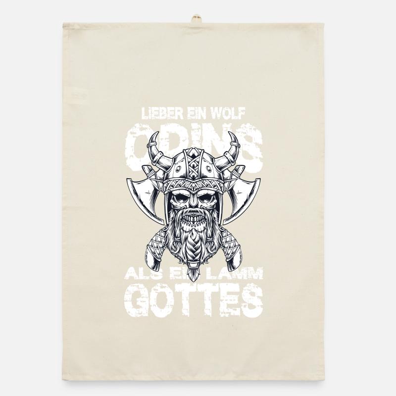 Lieber Ein Wolf Odins Als Ein Lamm Gottes Wikinger Organic dish towel