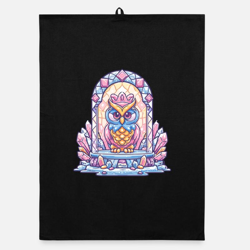 Crystal Owl Throne Organic dish towel