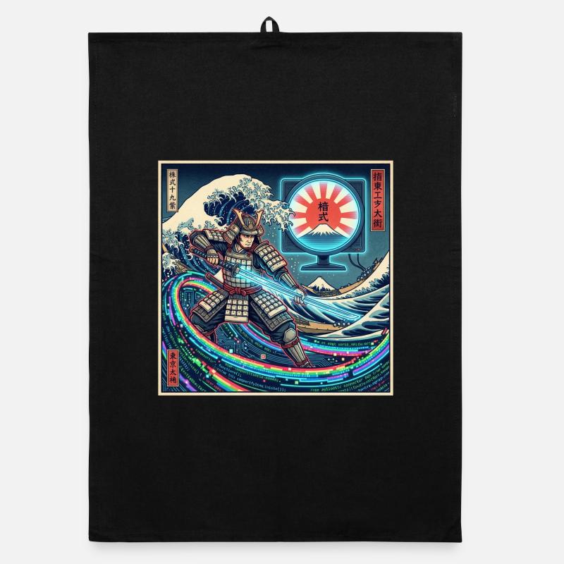 Cyber Samurai 模式 devant les vagues et Fuji Torchon bio