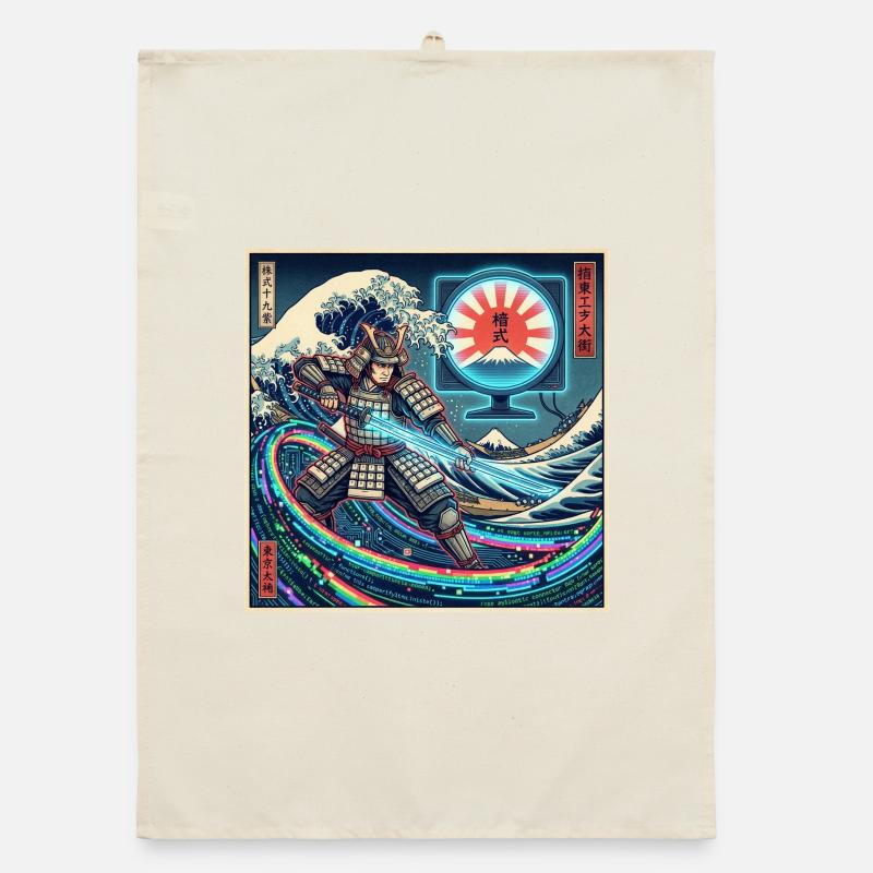 Cyber Samurai 模式 devant les vagues et Fuji Torchon bio