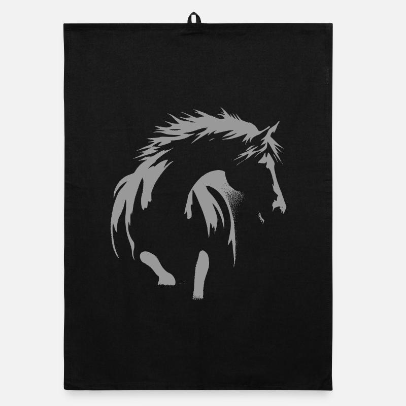 Horse silhouette – elegance and freedom Organic dish towel