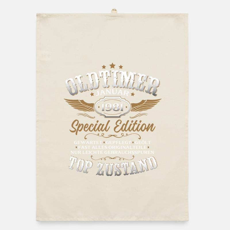 45. Geburtstag Geschenk Oldtimer Januar 1981 Organic Geschirrtuch