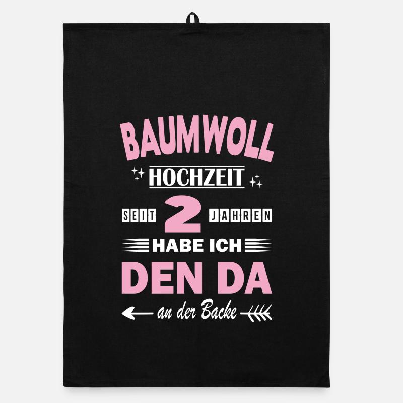 2. Hochzeitstag Jahrestag Ehefrau Geschenk Organic Geschirrtuch