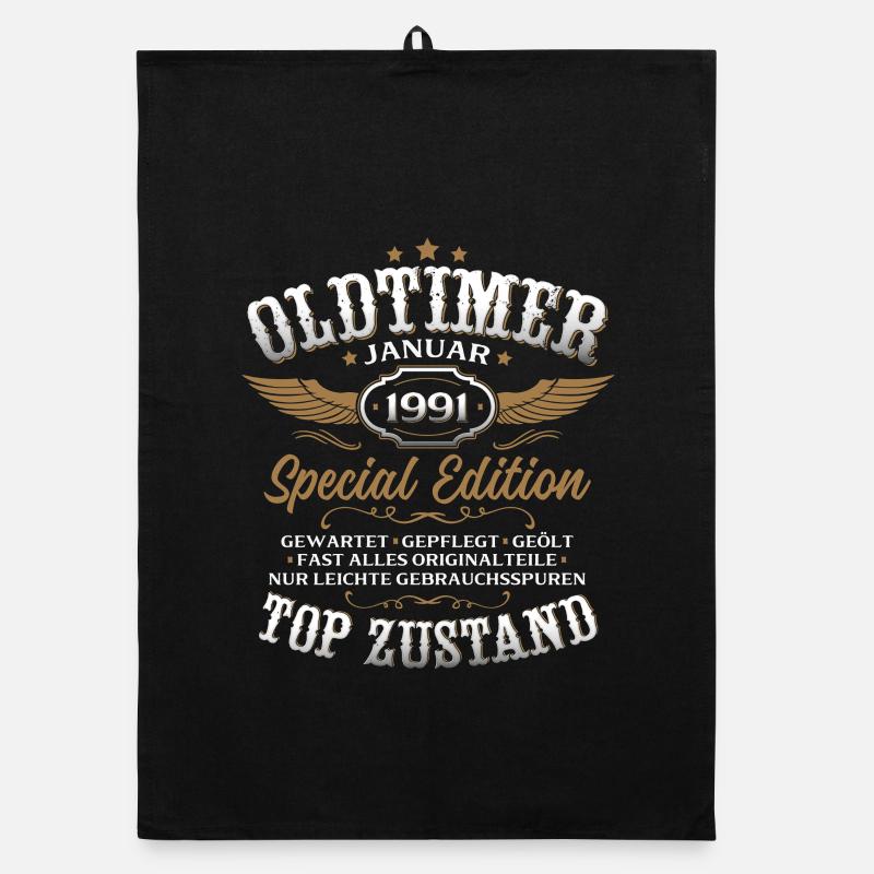 35. Geburtstag Geschenk Oldtimer Januar 1991 Organic Geschirrtuch