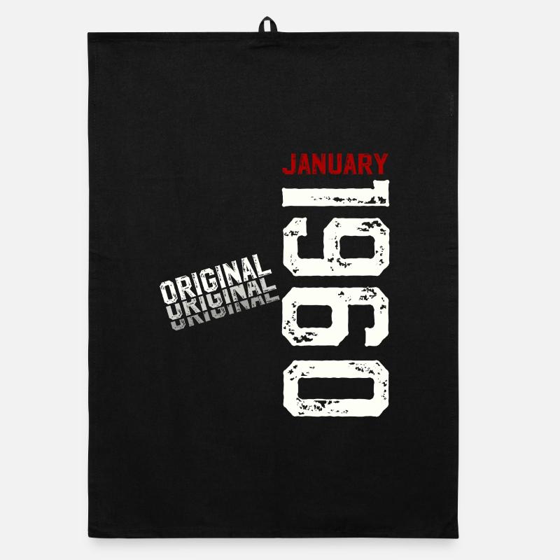65th Birthday Original January 1960 Organic dish towel
