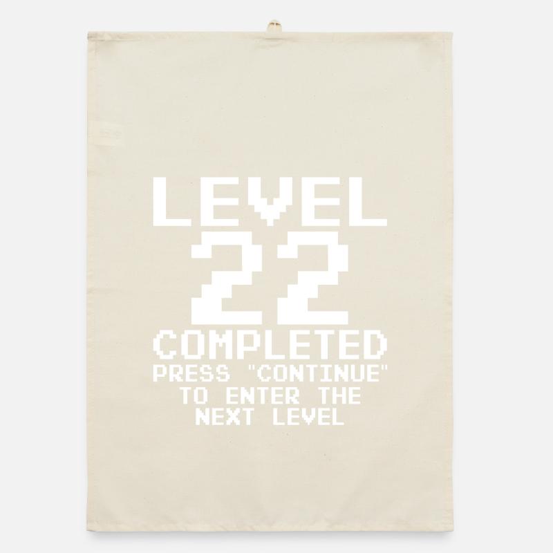 Level 22 Pixel Retro Completed Organic dish towel