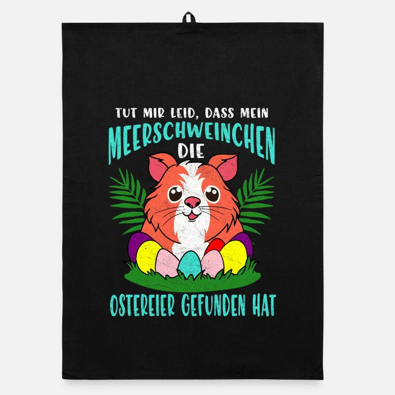 Guinea Pig Easter Eggs Parade Organic dish towel