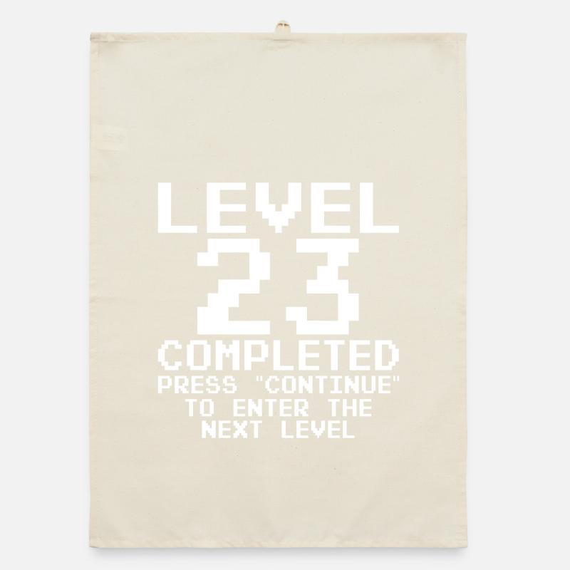 Level 23 Completed Pixel Badge Organic dish towel