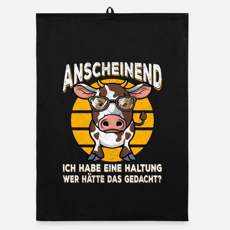 Kuh mit Stil Haltung Spruch Organic Geschirrtuch