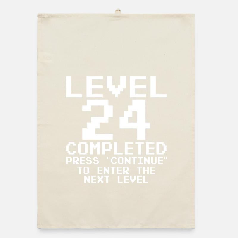 Level 24 Completed – Pixel Retro Organic dish towel