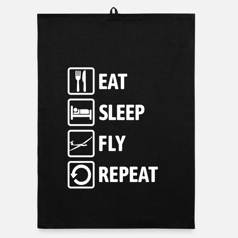 Eat Sleep Fly Repeat - Glider Organic dish towel