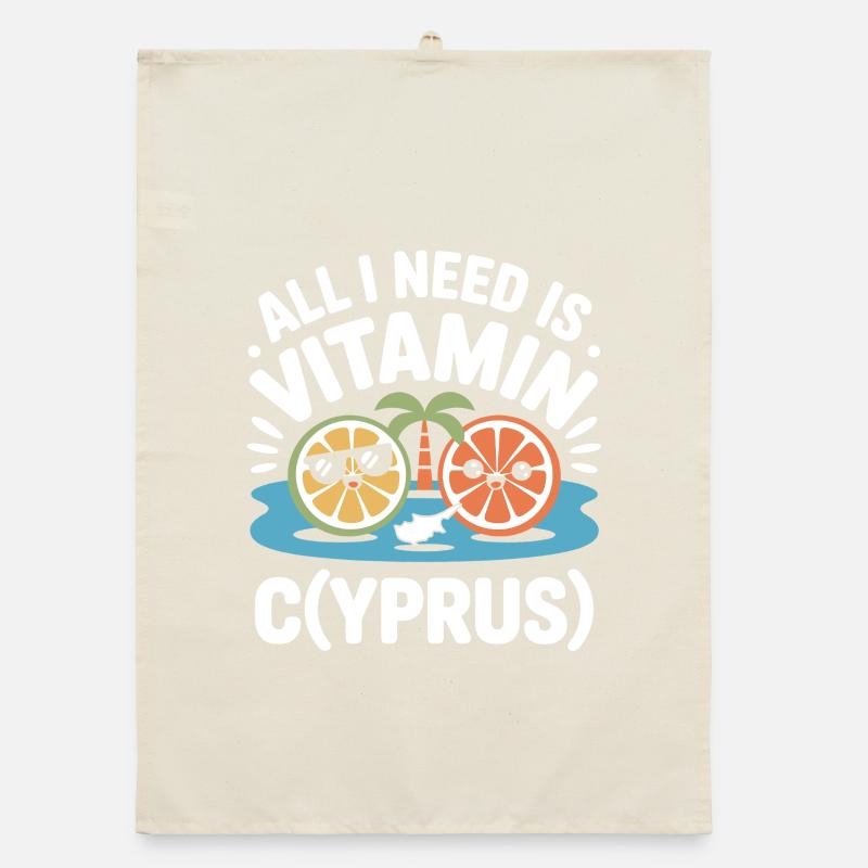 Chypre Tout ce dont j’ai besoin, c’est de vitamines Chypre Drapeau chypriote Torchon bio