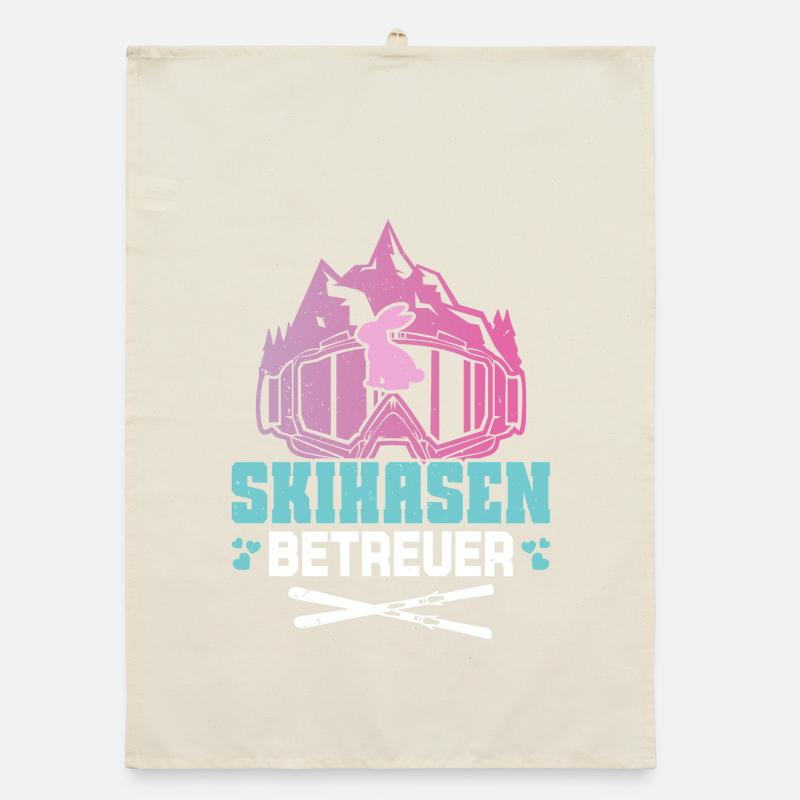 Ski Instructor SKI BUNNY SUPERVISOR Skiing Fun Organic dish towel