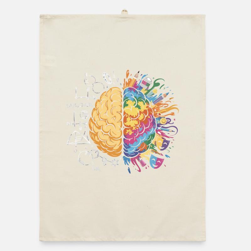 Creative brain color explosion Organic dish towel