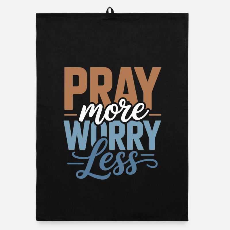 Pray More Worry Less Organic dish towel