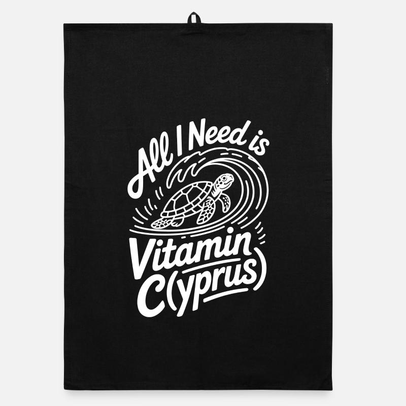 Zypern All I Need Is Vitamin Cyprus Zypern Flagge Organic Geschirrtuch