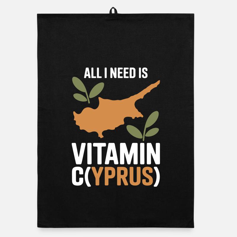 Zypern All I Need Is Vitamin Cyprus Zypern Flagge Organic Geschirrtuch